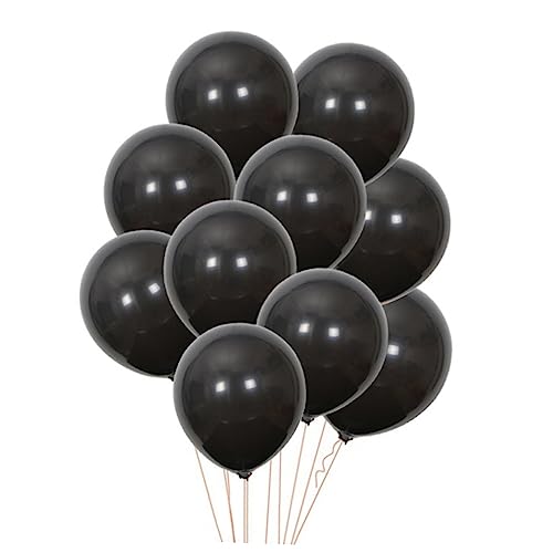 Amosfun 20 Stück 10 Partyballons Hochzeitsballons Latexballons Geburtstagsballons Rundballons Schwarz von Amosfun