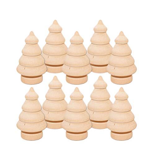 Amosfun 20 Stücke Holzfiguren zum Bemalen und Basteln Figurenkegel Holz Schneemann Figur Tannenzapfen Weihnachtsbaum DIY Tortenfigur Spielfiguren Holzkegel für Weihnachten Tortendeko von Amosfun