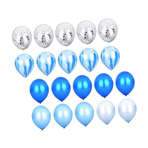 Amosfun 20-Teiliges Set Latexballon Luftballons für Winterpartys Konfetti-Dekorationen blaue Luftballons konfettiballone hochzeitsballons Partyzubehör Partydekorationen Emulsion Blue von Amosfun