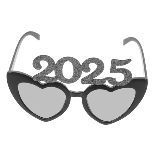 Amosfun 2025 Digitale Liebesbrille Lustige Brille Trendige Brille Mode Brille Festival Brille Kostüm Brillen Brille UV Dekorationen lustige Tanzbrille Neujahrsbrille Stk Silver von Amosfun