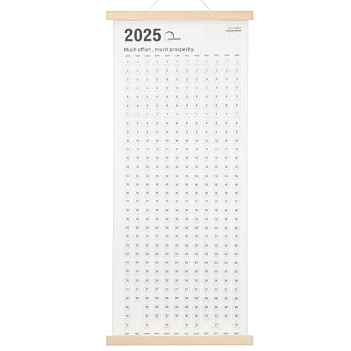 Amosfun 2025 Kalender quadratischer Bilderrahmen roter und Blauer Griff alle Halterung für Lampenschirm Vintage- Hängeplaner Wandplaner Zeitplan für die Wandaufhängung hölzern Weiß von Amosfun