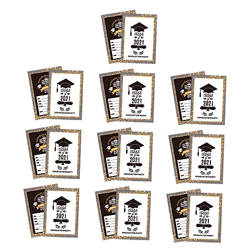 Amosfun 20St Grußkarte celebrations feierstahl dankbarkeitskarten geschenkekarte Feierlichkeiten card Partykarten Einladung zum Abschluss Abschlussfeierkarten Party-Gruß Papier Black von Amosfun