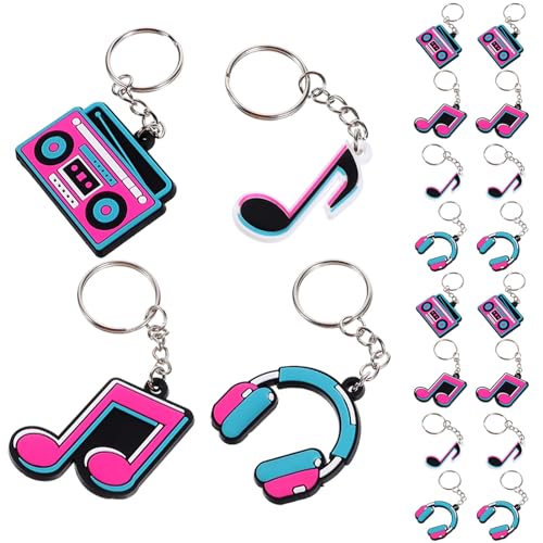 Amosfun 20St Musik Schlüsselanhänger favorisieren Schlüsselanhänger-Zubehör car keychain schlüsselanhänger für auto Gefälligkeiten für Tanzpartys themenorientierte Schlüsselkette der Musik von Amosfun