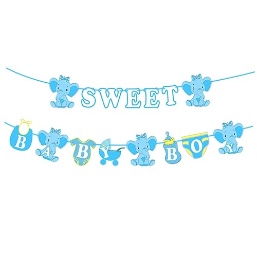 Amosfun 23 Stück 1 Set Gender Reveal Banner Luftballons Für Geschlecht Mädchen Ballon Mädchen Ballon Elefantenballon Babyballon Babyparty Partyzubehör Tierballons Blau von Amosfun