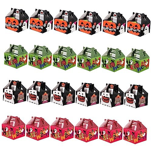 Amosfun 24 Boxen Halloween Tragetasche Lustige Süßigkeitenhalter Giebelboxen Kinder Halloween Partyzubehör Halloween Partydekorationen Halloween Leckerli Süßigkeitenboxen Kleine von Amosfun