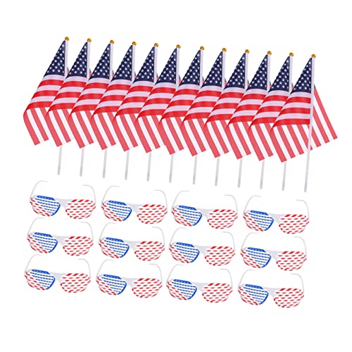 Amosfun 24 Sätze Brille Der Amerikanischen Flagge Patriotische Shutterbrille Us-flaggen-sonnenbrille Rotes Patriotische Shutter-shading-sonnenbrille Patriotische Flagge Plastik von Amosfun