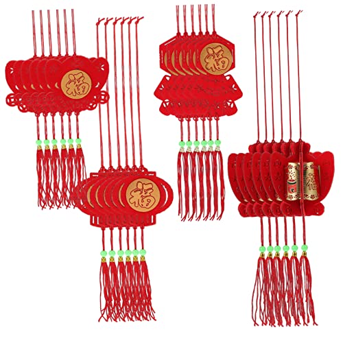 Amosfun 24St Barren aus beflocktem Stoff Jahr Dekoration neujahr Dekorationen China Chinois New Year Decoration chinesische festdekoration frühlingsfest versorgung Beflocktes Tuch von Amosfun