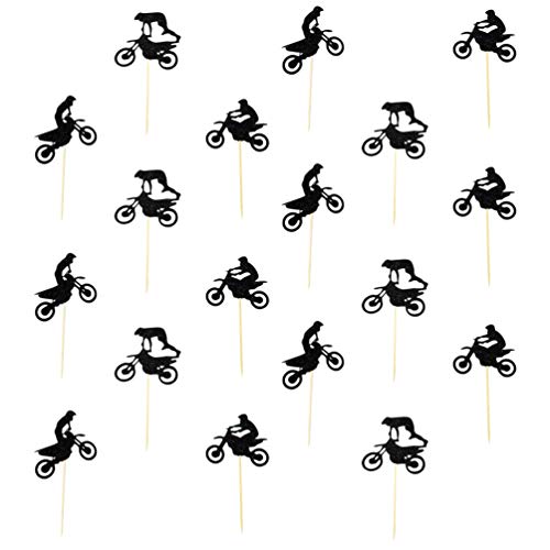 24St. Cupcake Topper Cupcake Picks Kuchen Topper Kuchendeckel Dessert Pick Food Picks Weihnachten Geburtstag Fahrrad Sport Thema Party Kuchen Dekoration Schwarz von Amosfun