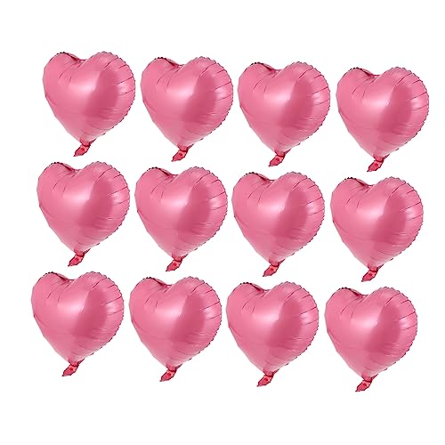 Amosfun 24st Dekorative Luftballons Herzballon Aus Aluminium Hochzeitsballonverzierung Gedenkballons Valentinstag Festivalballons Feiertagsballons Geburtstagsballon Aluminiumfolie Rosa von Amosfun