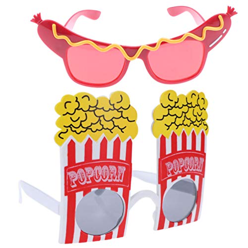 Amosfun 2Pcs Lustige Party Sonnenbrille Popcorn Form Brillen Spaß Neuheit Party Bevorzugt Accessoires für Geburtstage Luau Und Sommerfest von Amosfun