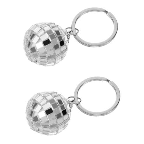 Amosfun 2St Disco-Linsenkugel-Schlüsselanhänger Halter Mini-Schlüsselanhänger-Rucksack pendant anhänger charms schlüsselkette Spiegel-Disco-Kugel-Schlüsselanhänger Disco-Kugel-Anhänger von Amosfun