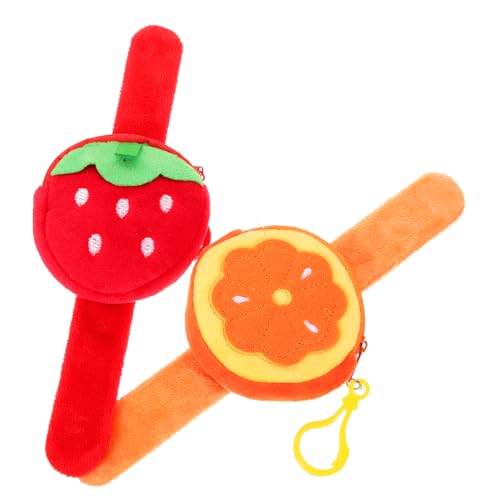 Amosfun 2St Fruchtschlagarmbänder DIY Bracelet Set DIY armbänder Set Kinder spielzeuge Kinder spielsachen Kid Toys Festival-Armbänder Münzbeutel Armband Spielzeug Party-Slap-Bands Plüsch von Amosfun