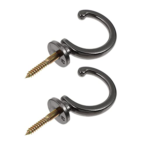 Amosfun 2St Haken für Vorhangfassaden Pavillon binden Erweiterbar Stange Pole Wall Hooks wandverkleidung gardinenclips vorhangklammern Wandclip Gardinenhalter Wandhaken Zinklegierung Black von Amosfun