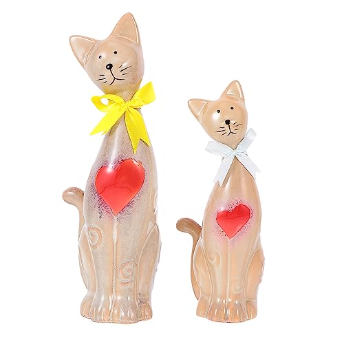 Amosfun 2St Katzenschmuck aus Keramik Katzenkratzer Katzenspielzeug Katzen-Frühlingsspielzeug Katze Lampe büro Dekoration Living Room Decoration Handwerkliches Desktop-Dekoration von Amosfun