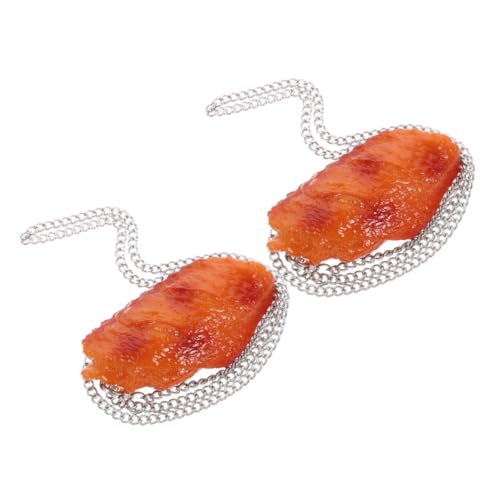 Amosfun 2St Kreative Hühnerflügel-Halskette modeschmuck lustige accessoires Mode Schmuck Trendige Halskette Mode-Halskette grillzubehör Brathähnchen-Dekoration Deko-Halskette PVC von Amosfun