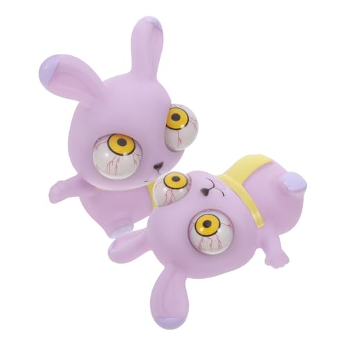 Amosfun 2St Starrendes Kaninchen tierische brille Taschenkorb aus Filz dickes Brötchen Entspannungsspielzeug Niedliches Neuheit Stressspielzeug kleine Quetschspielzeuge Pu Violet von Amosfun