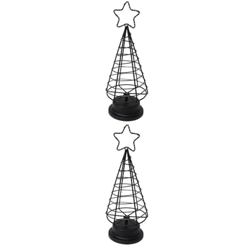 Amosfun 2St Weihnachtsbaum Nachtlicht weihnachtliche Tischdekoration Mini-Weihnachtsbaum Christmas Tree Light lampki NA choinke Weihnachtsbaumlampe schmücken Kleiner Weihnachtsbaum Eisen von Amosfun