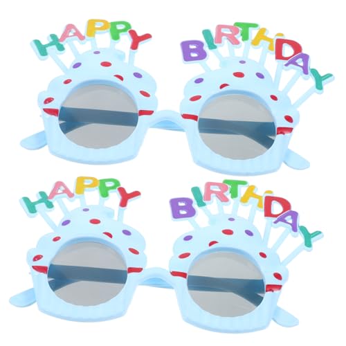 Amosfun 2St lustige Brille dekorative Sonnenbrille Kuchendekoration lustige Party-Sonnenbrille Brillen funky lustige schnapsgläser Cosplay-Party-Brille Geburtstagsparty-Brille Light Green von Amosfun