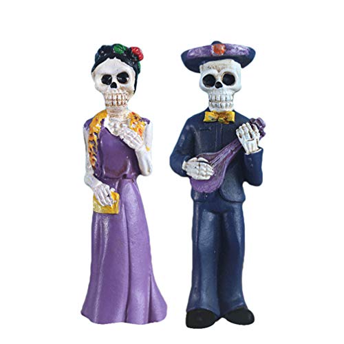 Amosfun 2pcs Halloween Skelett Paar Figuren Statuen Dekorationen Halloween Cake Topper Partei begünstigt von Amosfun