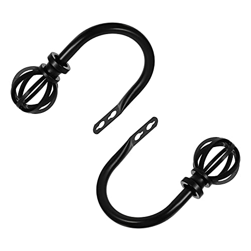 Amosfun 2st Gardinenhaken Pole Haken Für Vorhangfassaden Gold Gardinenstange Halter Gardinenclips Gestell Gardinenhalter Magnete Raffhalter Stift Gewichte Fenster Netz Eisen Black von Amosfun