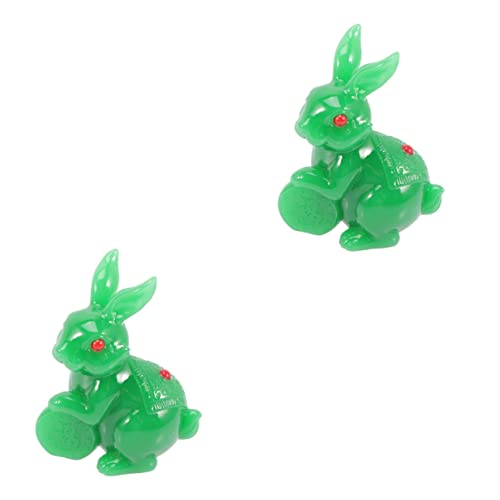 Amosfun 2st Jade-Kaninchen-Ornament Desktop-Spielzeug Kleines Hasenornament Hasenfigur Für Zu Hause Kleine Hasenspielzeuge Mini-Spielzeug Osterhasenfigur Tiere Spielzeug Tierspielzeug Harz von Amosfun