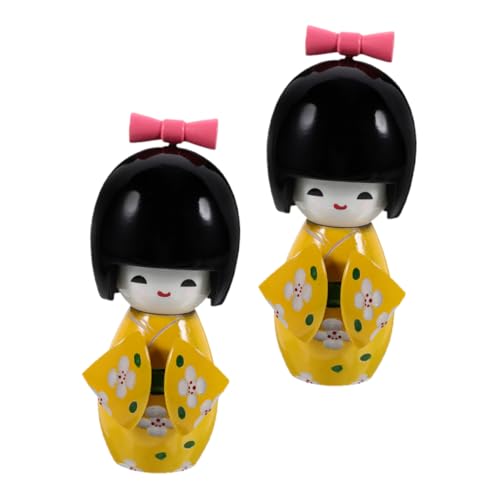 Amosfun 2st Kimono-puppenschmuck Kimonopuppe Desktop-Kimono-Puppe Japanisches Holzdekor Puppe Im Japanischen Stil Puppenschmuck Im Japanischen Stil Heimdekoration Birke von Amosfun