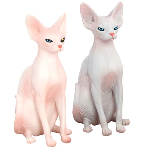 Amosfun 2st Künstliches Katzenfigurenspielzeug Kleine Katzenfigur Kätzchenfigur Katzenverzierung Für Den Tisch Gefälschtes Katzenmodell Foto-Requisite Für Katzen Aus Kunststoff PVC von Amosfun