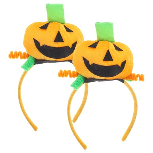 Amosfun 2st Kürbis-top-stirnband Kürbis Stirnband Kürbis Haarspange Kürbis Haarband Halloween-party Halloween-dekorationen Kürbis-dekor Kürbis-kopfschmuck 3d-kürbis-stirnband Polyester von Amosfun