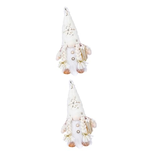 Amosfun 2st Rudolf Mit Lichtern Weihnachtszwergpuppe Weihnachtszwergdekorationen Gnom Mit Licht Zwergenornamente Feiertagsschmuck Gnom-Puppe GNOME Puppenschmuck Zarter Gnom Plüschstoffe von Amosfun