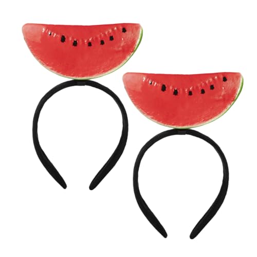 Amosfun 2st Stirnband Wassermelone Früchte Kopfbedeckung Wassermelonen-gastgeschenke Obst-cosplay-kappe Obst-stirnband Stirnbänder Luau-party-stirnband Tropische Partygeschenke Gemüse Rot von Amosfun