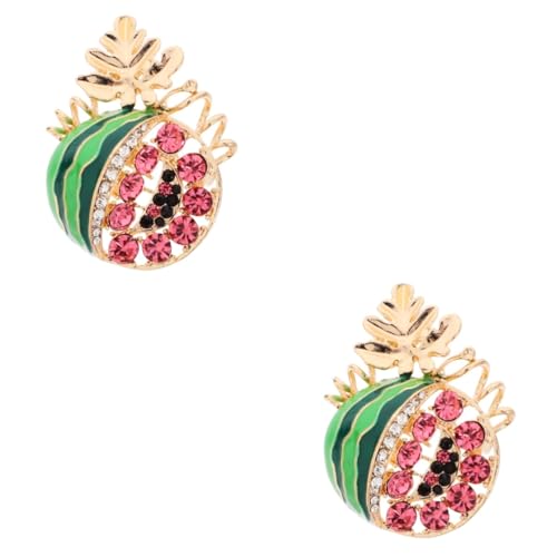 Amosfun 2st Wassermelonenbrosche Wassermelonen-abzeichen Brosche in Wassermelonenform Palästina-abzeichen Palästina-flaggen-pin Wassermelonen-anstecknadel Strass-brosche Zinklegierung von Amosfun