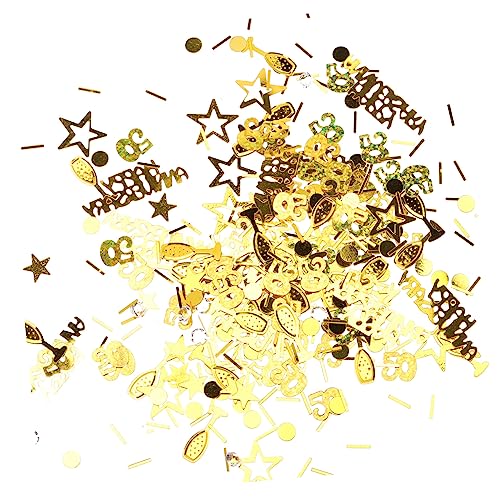 Amosfun 3 Packungen 50 Jahre Jubiläum 50-jähriges Jubiläum fröhliche Jubiläumsdekorationen Tischdekoration komfetti jahrestag glinet Goldkonfetti für Tische glitzerndes Konfetti PVC Golden von Amosfun