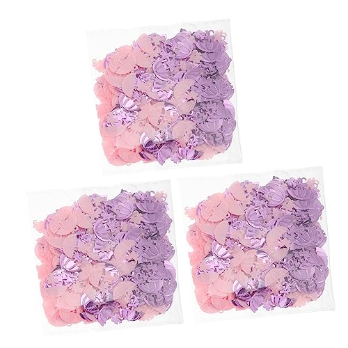 Amosfun 3 Packungen Konfetti zur Taufe Sträusel Lieferungen funkeln Schüssel Zubehör babyshowerparty shower party partydekoration hochzeitsdeko Partyschmuck Konfetti- Harz Rosa von Amosfun