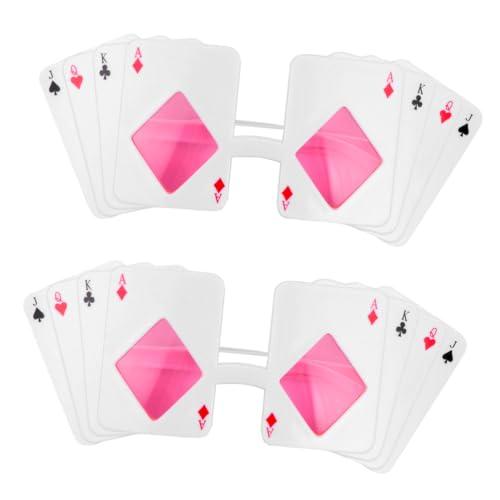 Amosfun 3 Sätze 2 Stk Spielkarten brille geschiere party sachen partyglasses Playing cards glasses Geburtstagsparty-Brille Neuartige Partybrille Partyzubehör Foto-Requisiten Abs Weiß von Amosfun