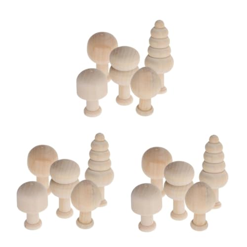 Amosfun 3 Sätze Bemaltes Holzspielzeug Holzpilz Holz Bäume Holzmalerei Handwerk Für Pilzfiguren Aus Holz Holzfiguren Zum Bemalen Holzfigur Zum Bemalen Pilz-Party- Hölzern Beige von Amosfun