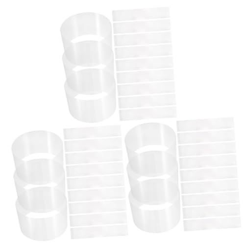 Amosfun 3 Sätze Geburtstagskuchenrolle Geburtstagskuchenkragen Tortenkragen Selber Machen Kuchenkragen Backen Kuchenrand Kuchendekoration Diy-kuchenhalsband Transparent Plastik 100 Blatt*3 von Amosfun