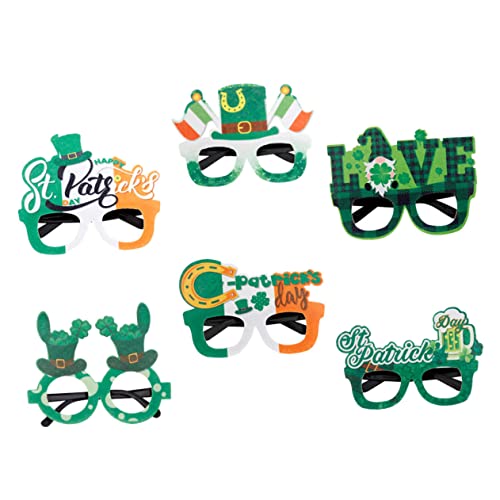 Amosfun 3 Sätze Kleebrille Witzige Brillen Party Brillen St Patrick's Day Partybrille Party Glasses Partyzubehör St. Patricks Day Brille Kleeblatt-filzbrille Plastik 6 Stück * 3 von Amosfun