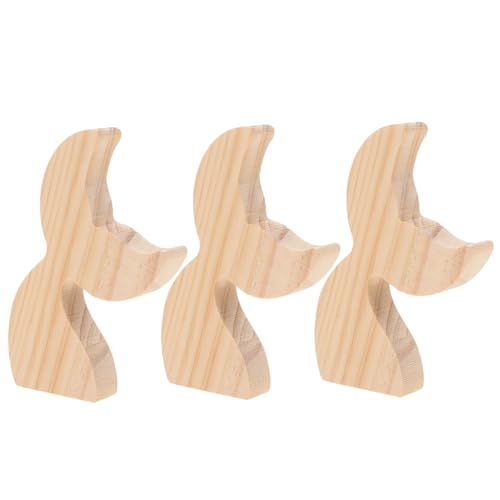 Amosfun 3 Stück Fischschwanz Holzblock Ornamente Strandzimmerdekor Küstendekor Krabbelkrabbe Babyspielzeug Surfbrett Ozeandekor Nautische Dekoration DIY Malerei Für von Amosfun