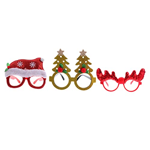 Amosfun 3 Stück Weihnachtsbrillengestell Weihnachtsbrille Weihnachtskostümbrille Weihnachtsbrille Weihnachtsmann Sonnenbrille Weihnachten Kinderbrille Neuheitsbrille Kunststoffe Und von Amosfun