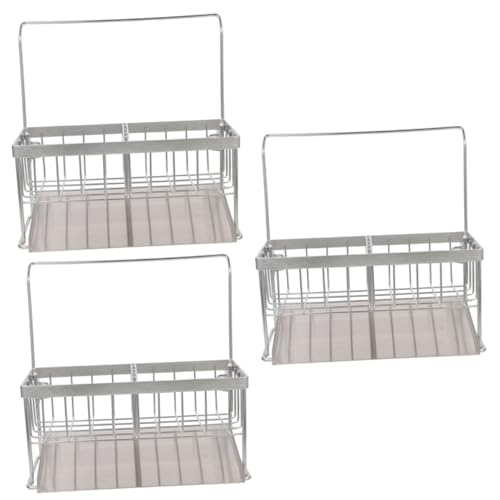 Amosfun 3St Abtropfgestell Kitchen Shelf Stand zubehör für küchenspülen Spülschwammtrockner seifenkiste einfach Flasche Organizer für Küchentücher Küchentuchhalter Rostfreier Stahl Silver von Amosfun