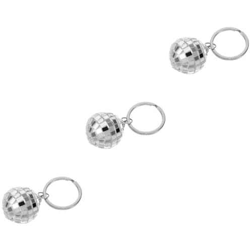 Amosfun 3St Disco-Linsenkugel-Schlüsselanhänger Bausatz kleine Disco Plüsch Halter pendant anhänger charms schlüsselkette Disco-Kugel-Anhänger bezaubernder Schlüsselanhänger Zinklegierung von Amosfun