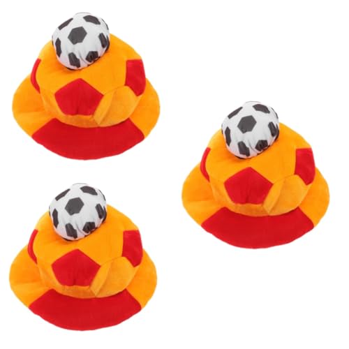 Amosfun 3St Fußballmütze football cap fußball spiel Fußballhutparty Fußballspielhut Fußballhutmuster Sport-Partyhüte Fußballspielkappen lustiger Sporthut Fußballspiel-Hut-Dekor gefühlt von Amosfun