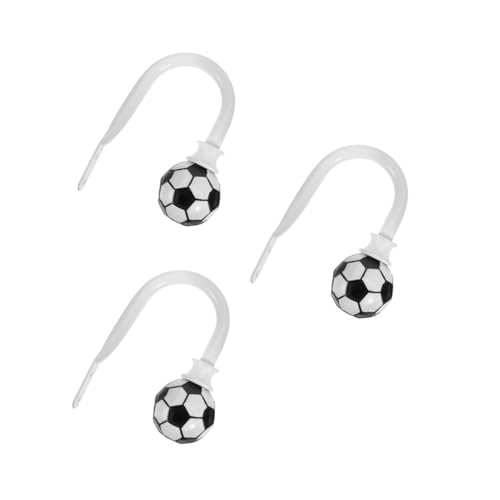 Amosfun 3St Gardinenhalter klobürste wandmontage whitn fussballdeko Coat Hooks Fußball-Dekoration s Haken Stangen U-förmiger Gardinenhaken Vorhanghalterung für die Wandmontage Harz Weiß von Amosfun