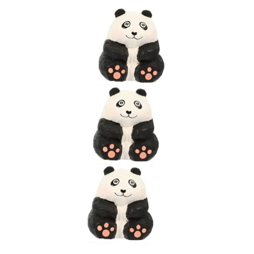 Amosfun 3St Panda-Desktop-Ornamente Holz Panda Figur Tier Statue Dekoration Panda-Skulptur Niedliche Panda Statue Holzfigur Panda Panda-Statuendekorationen dekorativer Panda Panda-Figuren von Amosfun