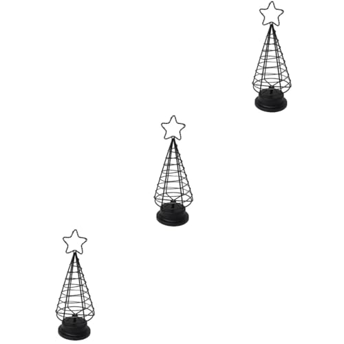 Amosfun 3st Weihnachtsbaum Nachtlicht Lichter Christbaumschmuck Weihnachtstischständer Weihnachtsbaum-tischständer Lampe Weihnachtsfeier Liefert Weihnachtsschmuck Anzeige Eisen Black von Amosfun