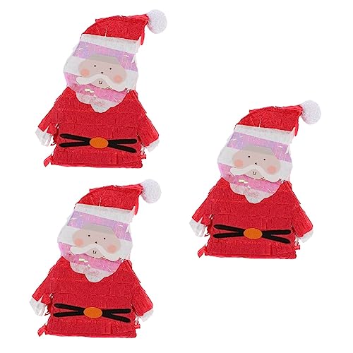 Amosfun 3st Weihnachtspinata Pinata-spielzeug Für Kinder Urlaubstaschen Halloween-piñata Weihnachts-pinata-spiel Gefülltes Spielzeug Weihnachtsspielzeug Süßes Oder Saures Rot Papier von Amosfun