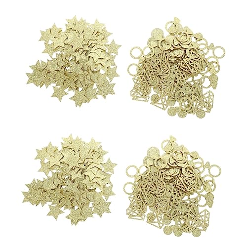 Amosfun 4 Packungen Pentagramm Konfetti Streuung Auf Dem Hochzeitstisch Party Konfetti Kronenschmuck Romantisches Dekor Verlobungsfeier Konfetti-dekor Für Die Hochzeit Stern Golden Papier von Amosfun