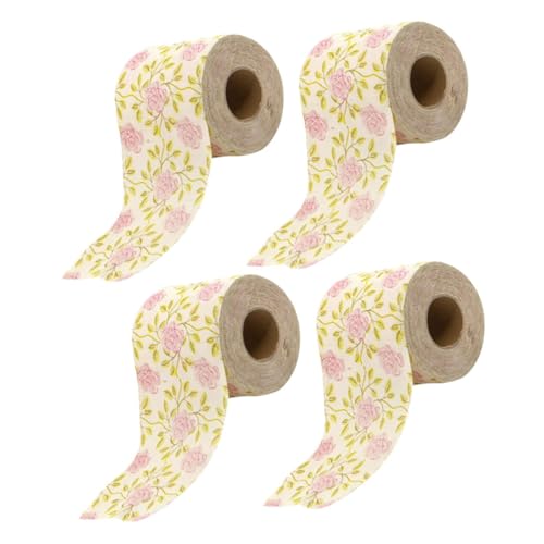 Amosfun 4 Rollen Rollen Sie Toilettenpapier Tischdekoration blumenmuster Hygienepapier papierrolle bedrucktes Toilettenpapier Taschentuchhalter dekorativ Badezimmerzubehör Bambus-Zellstoff von Amosfun