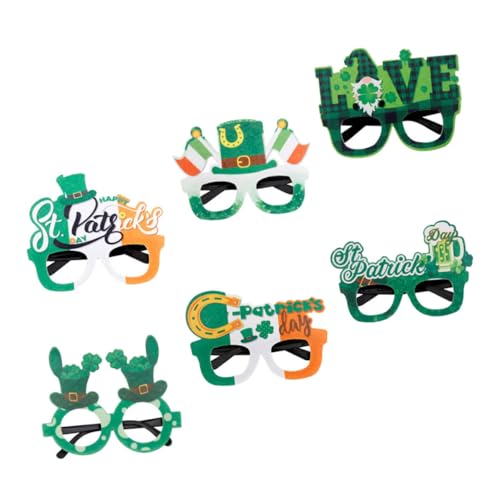 Amosfun 4 Sätze Kleebrille Witzige Brillen Party Brillen Party Glasses St. Patrick's Day Partybrille St. Patrick's Day Brillengestell St. Patricks Day Gefühlt 6 Stück * 4 von Amosfun