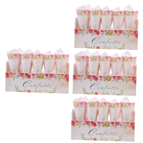 Amosfun 4 Sets Hochzeit Blütenblätter Blütenblätter Konfetti Ständer Tablett Konfetti Halter Hochzeit Konfetti Halter Ständer Blumenstrauß Halter Pop Open Süßigkeiten Boxen Papier von Amosfun